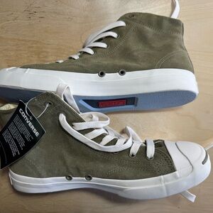 Converse Olive High-Tops with White Details